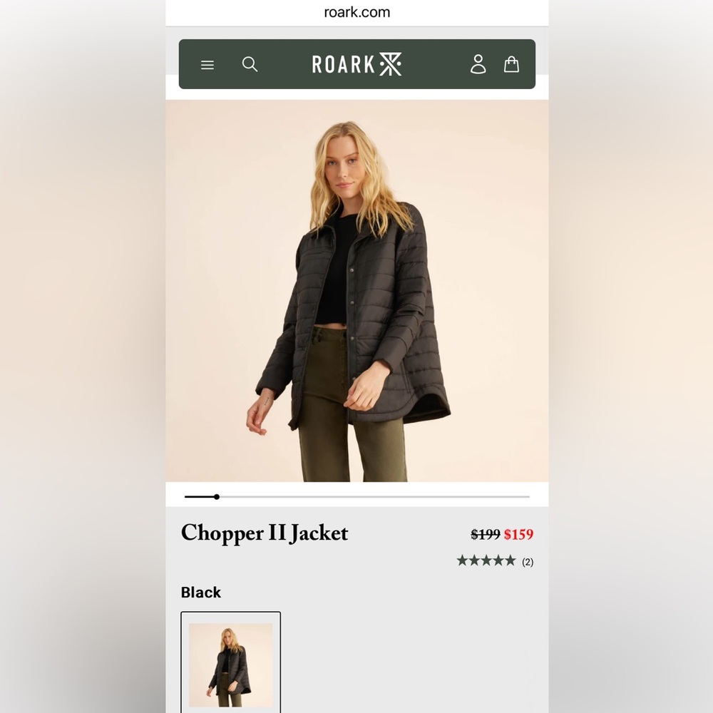 Roark Women’s Black Jacket, “Chopper II” in XL, excellent used condition